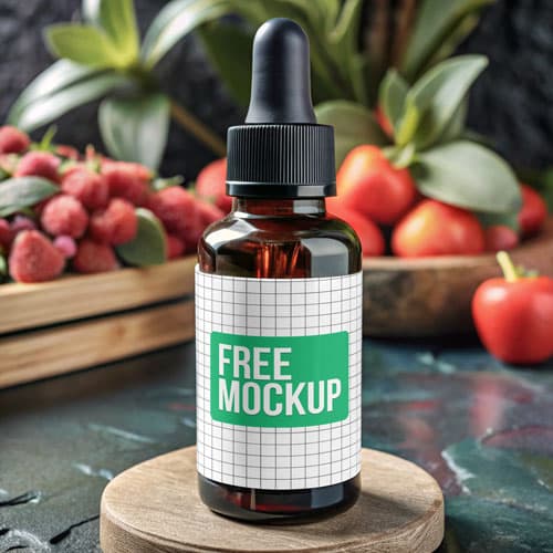 Free Amber Dropper Bottle PSD Mockup Smart Layers — Fresh Produce
