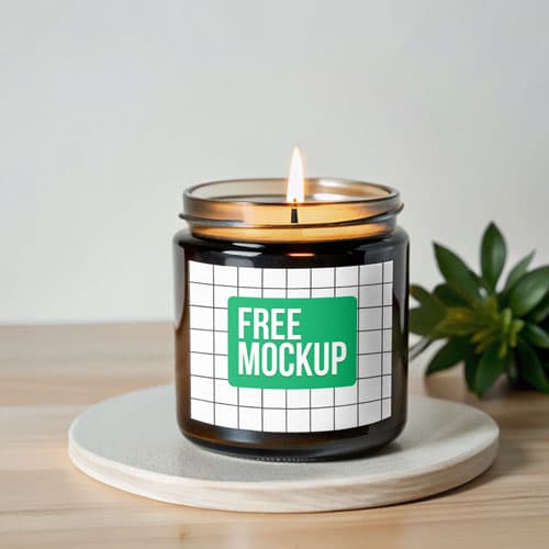 Minimalist Candle Jar Mockup PSD — Clean Modern Packaging Display