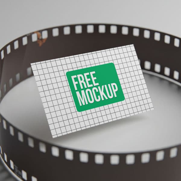 Free Film Strip Business Card Mockup PSD