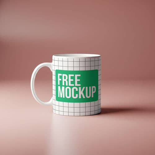 Free Minimalist Mug Mockup PSD With Shadow — Clean Aesthetic