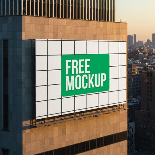 Free City Building Advertising Mockup PSD