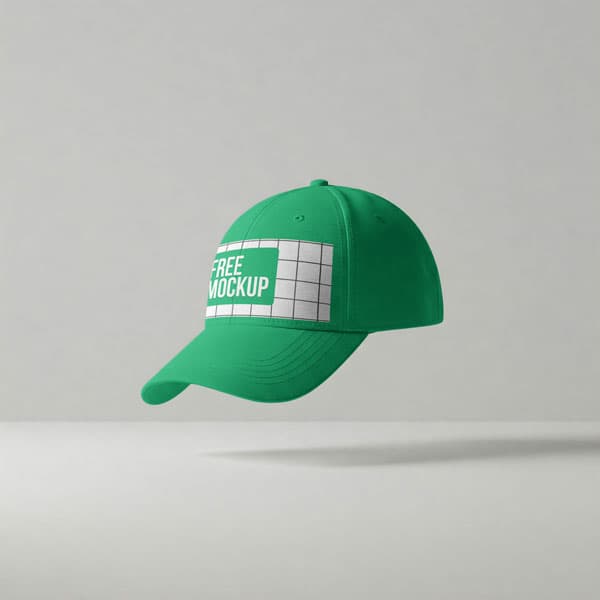 Free Floating White Cap Mockup PSD