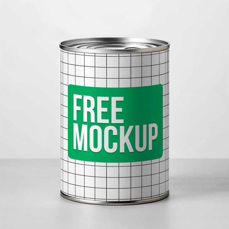 Custom Tin Can Mockup PSD