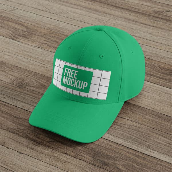 Free White Cap Mockup PSD On Wood Surface — Realistic Presentation