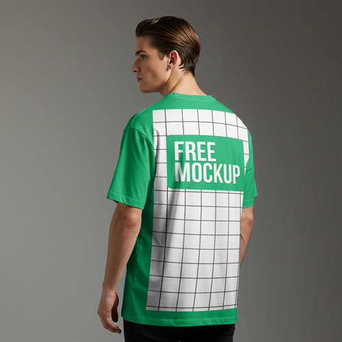 Back View T-Shirt Mockup PSD — Clean Aesthetic for Adobe Photoshop
