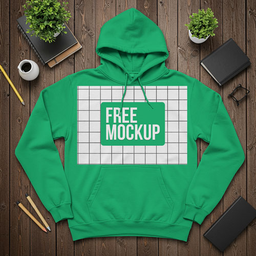 Flat Lay Hoodie Mockup PSD — Organized Apparel Design Display