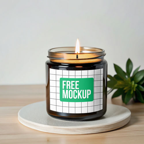 Minimalist Candle Jar Mockup PSD — Clean Modern Packaging Display