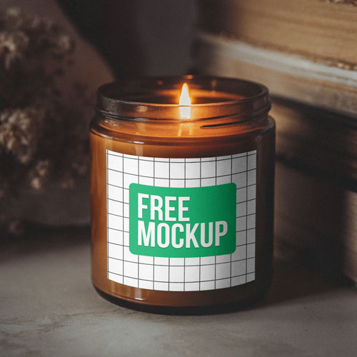 Moody Candle Jar Mockup PSD — Atmospheric Luxury Fragrance Display