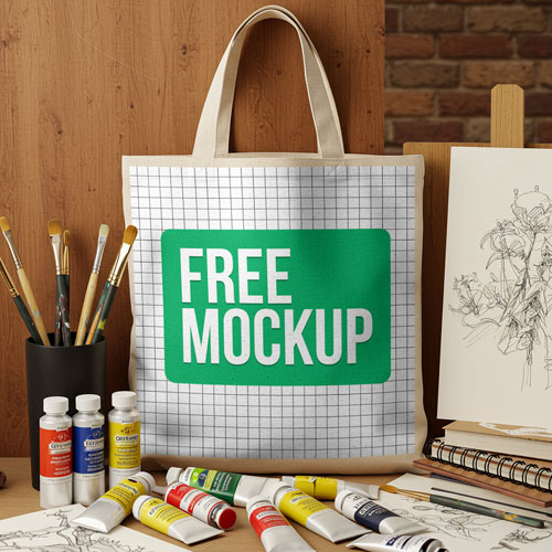 Tote Bag Mockup PSD — Creative Artist Studio Apparel Display