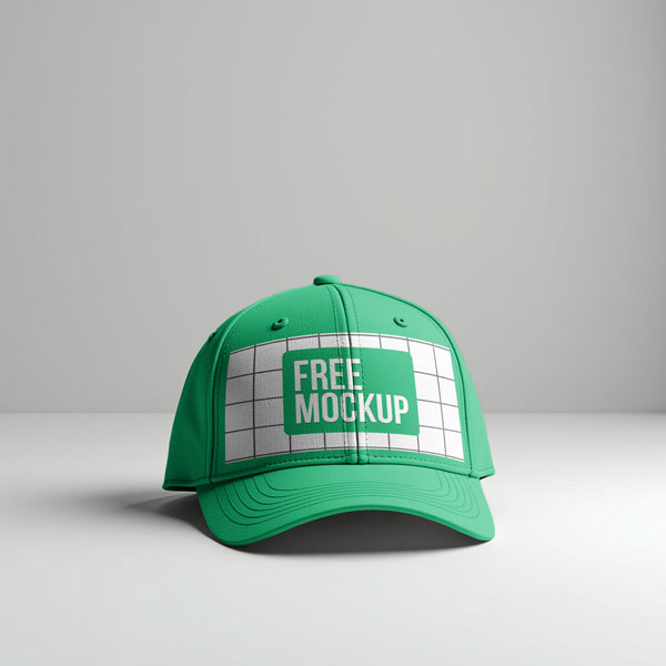 Free White Baseball Cap Mockup PSD — Clean Front View